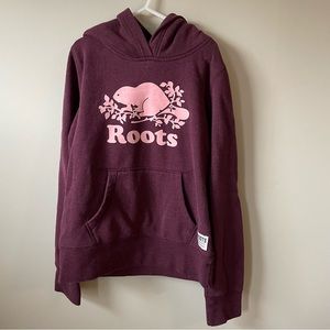 Roots Kids Original Kanga Hoodie Youth Size L Maroon